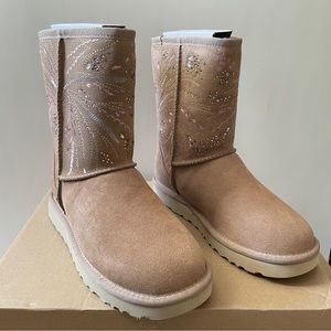 UGG Women’s Classic Short Gold Burst Boots Beachwood US 6